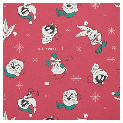 Retro LOONEY TUNES™ Winter Holiday Pattern Fabric