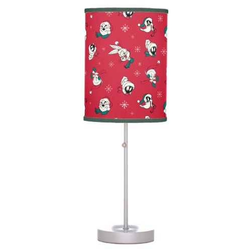 Retro LOONEY TUNES Winter Holiday Pattern Table Lamp