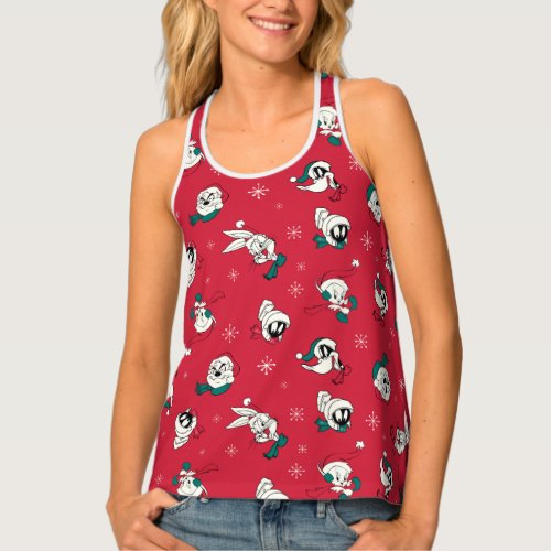 Retro LOONEY TUNES Winter Holiday Pattern Tank Top