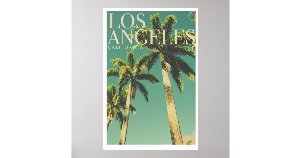 Retro Los Angeles Palm Tree Poster | Zazzle.com