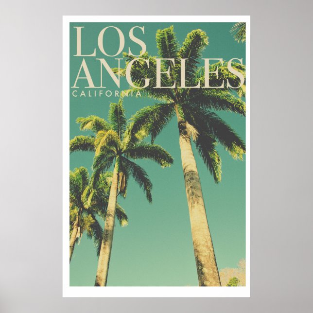 Retro Los Angeles Palm Tree Travel Poster (Front)