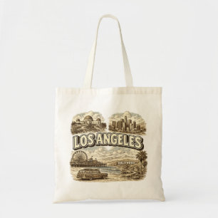 Retro Los Angeles Sketch Woodie Car Beach Tote Bag