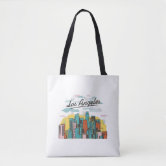 Los Angeles LA graffiti pink shoulder tote bag