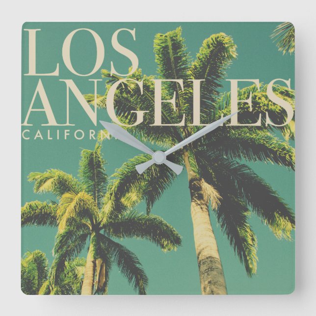 Retro Los Angeles Square Clock (Front)