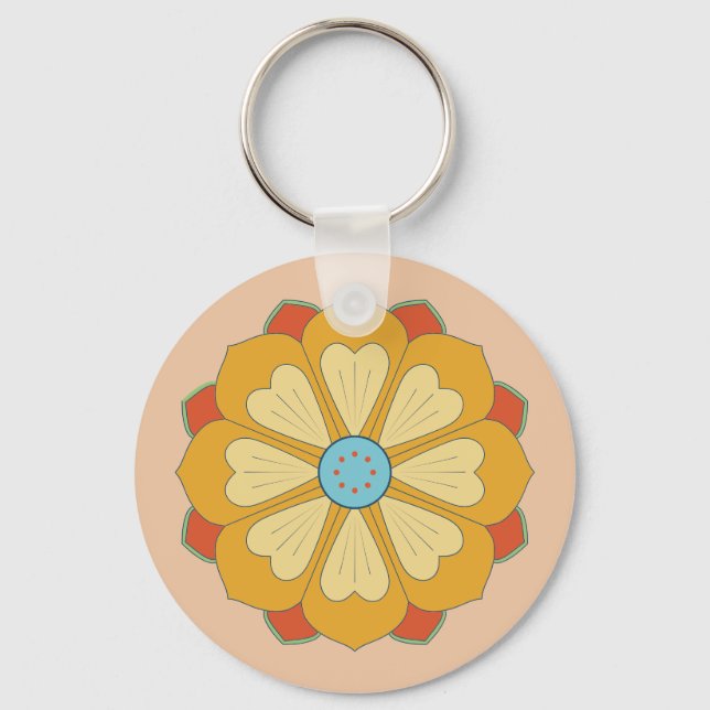 retro lotus series keychain (Front)