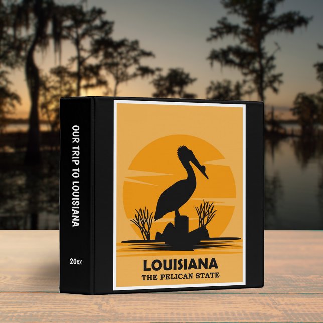 Retro Louisiana Travel Poster Scrapbook Album 3 Ring Binder (Creator Uploaded)