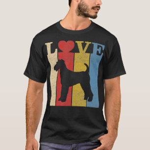 Retro Love Airedale Terrier Dog Vintage Gift T-Shirt