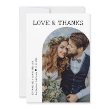 Retro Love and Thanks White Arch 2 Photo Wedding