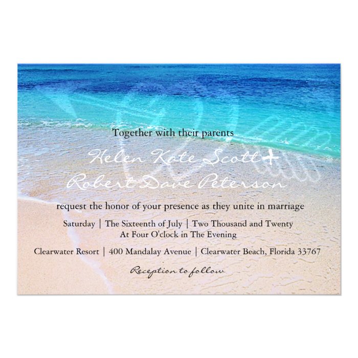 Retro Love at The Beach Wedding Invitation