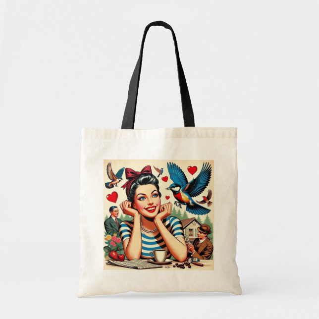Retro Love Birds  Tote Bag (Front)