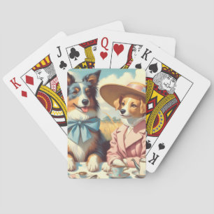 Retro Love Dogs Oil painting Poker Cards