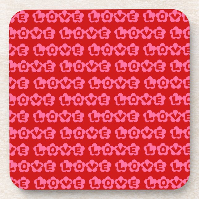 Retro LOVE Drink Coaster (Front)