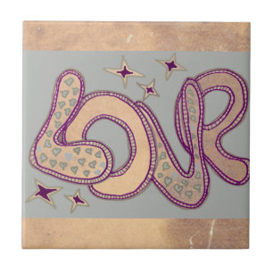 Retro Love in 1960s style Tile