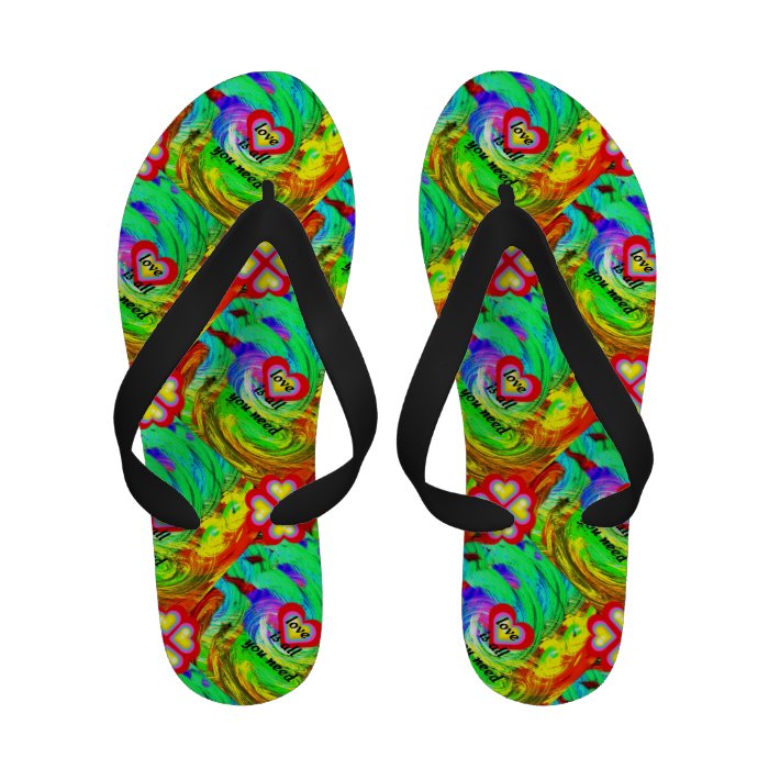 Retro Love Is All You Need Sandals Flip Flops