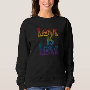Retro Love Is Love 70s Striped Graphic Sweatshirt