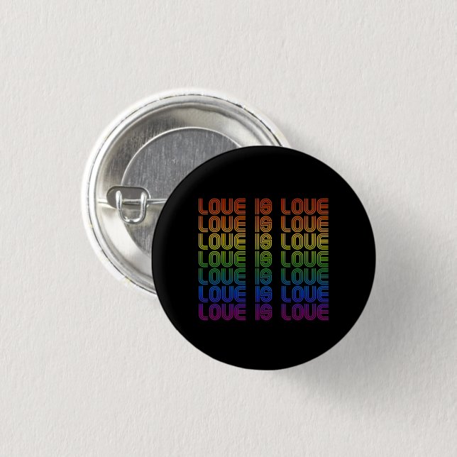Retro Love is Love Button (Front & Back)