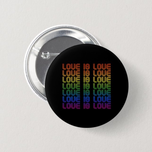 Retro Love is Love Button (Front & Back)