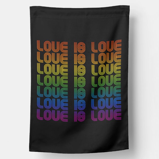 Retro Love is Love House Flag (Back)