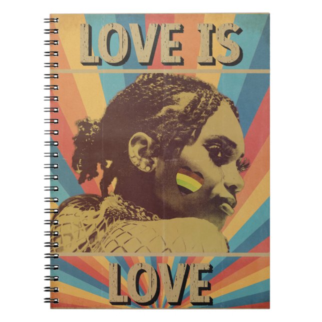 Retro Love is Love LGBTQ+ Pride Notebook (Front)