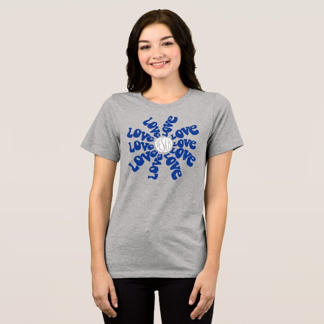 Retro Love Like Jesus Flower Christian Inspiration Tri-Blend Shirt (Front Full)