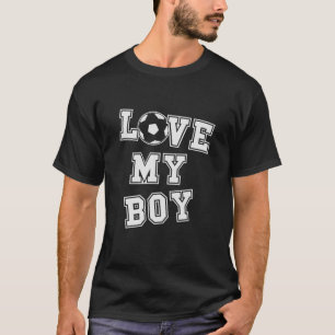 Retro Love My Boy Soccer Mom And Soccer Dad T-Shirt