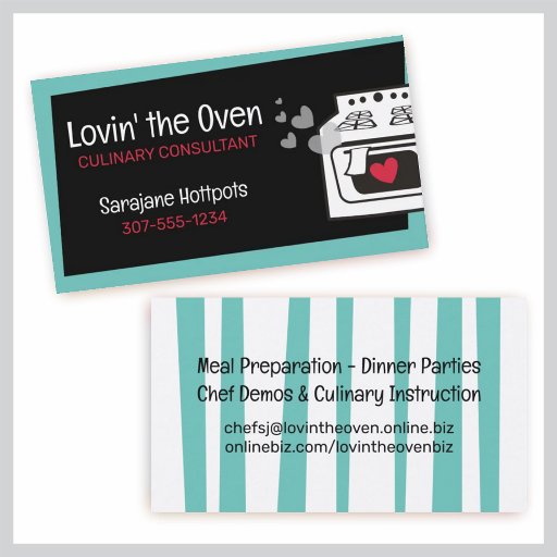 Customizable retro stove oven chef baker business card