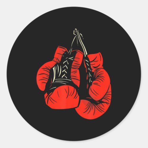 Retro Love Red Boxing Gloves Boxer Fun Boxing Love Classic Round Sticker