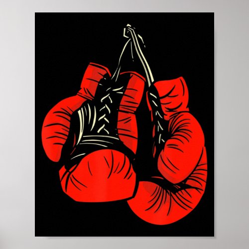 Retro Love Red Boxing Gloves Boxer Fun Boxing Love Poster