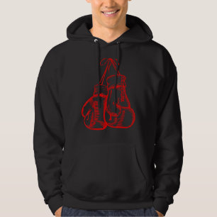 Retro Love Red Boxing Gloves  Boxer Hoodie