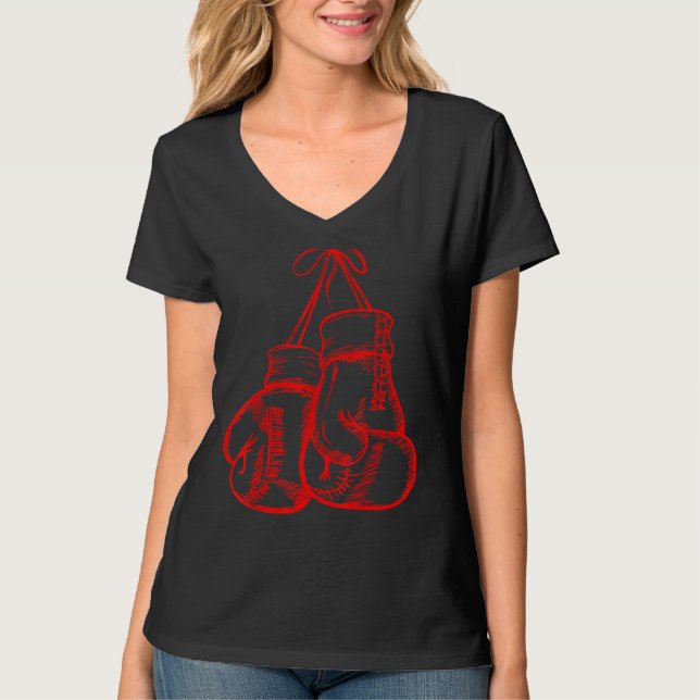 Retro Love Red Boxing Gloves  Boxer T-Shirt (Front)