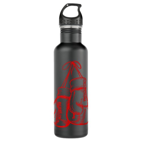 Retro Love Red Boxing Gloves Gifts Boxer Gift 586 Stainless Steel Water Bottle