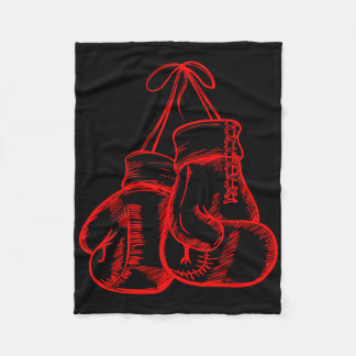 Retro Love Red Boxing Gloves Gifts Boxer Gift  Fleece Blanket