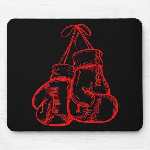 Retro Love Red Boxing Gloves Gifts Boxer Gift  Mouse Pad