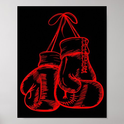 Retro Love Red Boxing Gloves Gifts Boxer Gift Poster