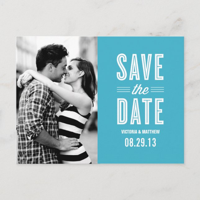 RETRO LOVE | SAVE THE DATE ANNOUNCEMENT POSTCARD (Front)