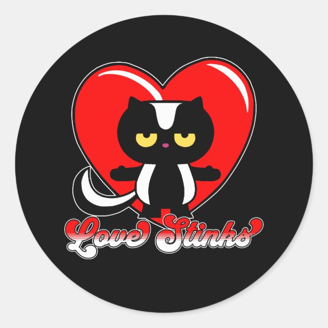 Retro Love Stinks Classic Round Sticker (Front)