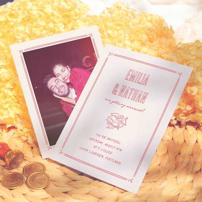 Retro Love Struck Hand Drawn Cupid Budget Wedding (Creator Uploaded)