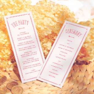 Retro Love Struck Hand Drawn Cupid Modern Wedding Program