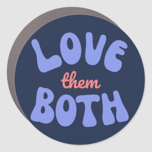 Retro Love Them Both Pro Life Car Magnet