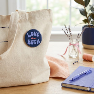 Retro Love Them Both Text Design Button