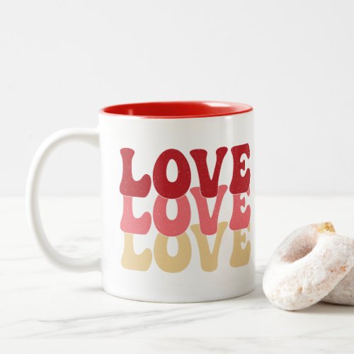 Retro Love  Two_Tone Coffee Mug