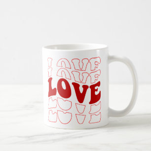 "Retro LOVE Typography Red Design Coffee Mug