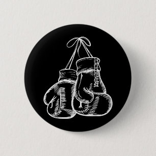 Retro Love White Boxing Gloves Gifts Boxer Gift  Button