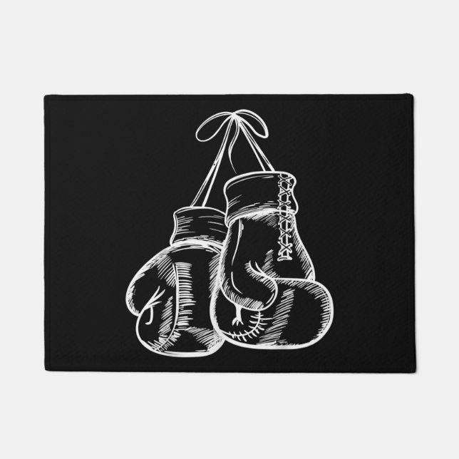 Retro Love White Boxing Gloves Gifts Boxer Gift  Doormat (Front)