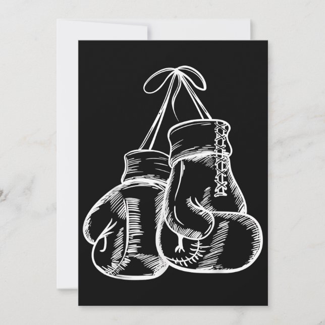 Retro Love White Boxing Gloves Gifts Boxer Gift  Invitation (Front)