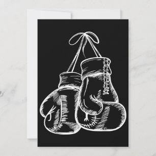 Retro Love White Boxing Gloves Gifts Boxer Gift Invitation