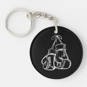 Retro Love White Boxing Gloves Gifts Boxer Gift Keychain