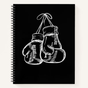 Retro Love White Boxing Gloves Gifts Boxer Gift Notebook