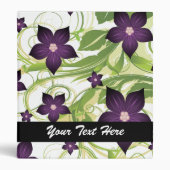 retro lovely purple flowers floral binder (Front)