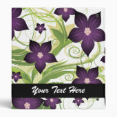 retro lovely purple flowers floral binder (Back)